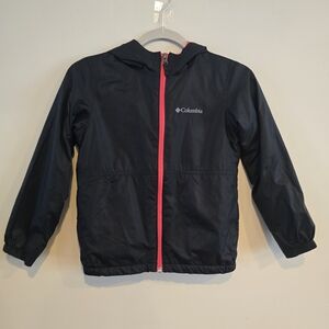 Columbia Navy Jacket with Bright Pink Zipper